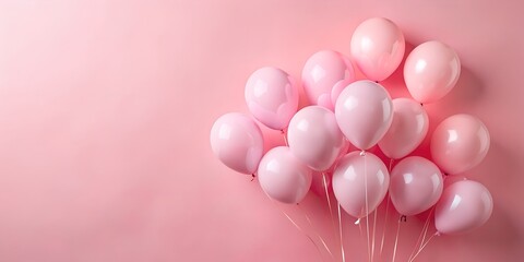 Wall Mural - soft pink balloons on pink background ai-generated content, isolated, texture, soft, background