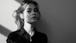 © Maria Vitkovska - Young woman posing in black and white with shadows
