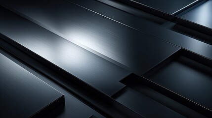 Poster - Black and white abstract background with a shiny surface, creating a visually striking and reflective effect.