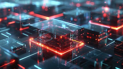 Poster - glowing edges and transparent surfaces, creating a high-tech aesthetic.