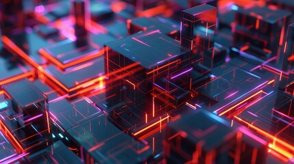 Poster - glowing edges and transparent surfaces, creating a high-tech aesthetic.