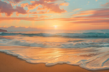 Sticker - Sunset beach backgrounds landscape outdoors.