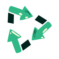 Sticker - green recycle symbol