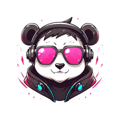 Poster - A panda wearing sunglasses and headphones