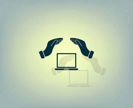 Vector illustration with shadow on gradient background