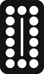 Poster - black and white icon of a pack of birth control pills representing contraception and family planning