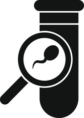 Poster - black and white icon of sperm donation, ivf, or male fertility analysis