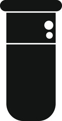 Poster - simple icon of a closed test tube containing a chemical substance, ideal for scientific or medical c
