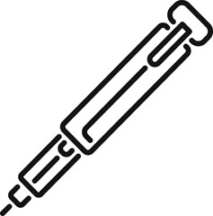 Poster - black outline icon of a screwdriver, a hand tool used for driving screws, isolated on a white backgr
