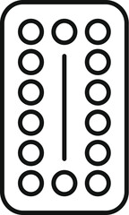 Poster - simple black and white line drawing of a contraceptive pill blister pack, representing birth control
