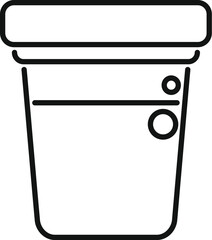 Wall Mural - Simple line icon of a beaker containing liquid and bubbles, representing scientific research and laboratory analysis