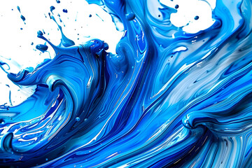 Wall Mural - Abstract blue paint strokes creating fluid and dynamic backdrop, painting, liquid, brushstrokes, vibrant, elegant