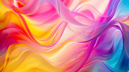 Wall Mural - Vibrant abstract background with wavy fluorescent colors in a modern Fluxus style