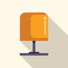 Poster - Minimalist flat design icon of an information desk with a long shadow, suggesting customer support and assistance