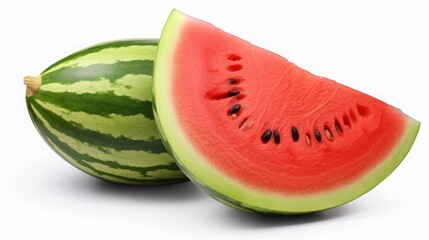 Ripe watermelon with juicy slice. Fresh and healthy fruit, perfect for summer snacks and refreshment.