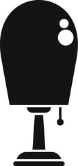 Sticker - Simple black and white icon of a modern table lamp with a big lampshade, standing on the floor