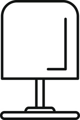 Poster - outline icon of a simple street billboard with a metal support, perfect for projects related to adve