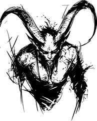 Wall Mural - Demon sketch  drawing