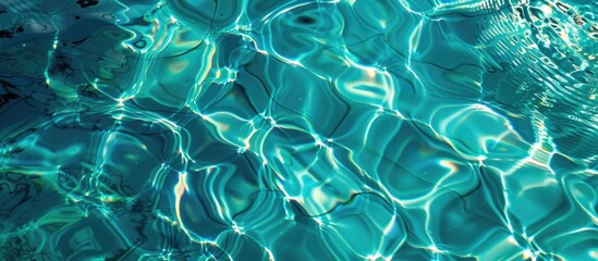 Poster - Crystal clear water in a pool reflecting light perfectly ideal for a copy space image