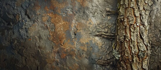 Poster - Tree background with an unfinished texture perfect for advertising or as a backdrop with copy space image