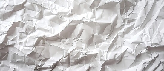 Wall Mural - Close up of crumpled white paper for an abstract texture background with copy space image