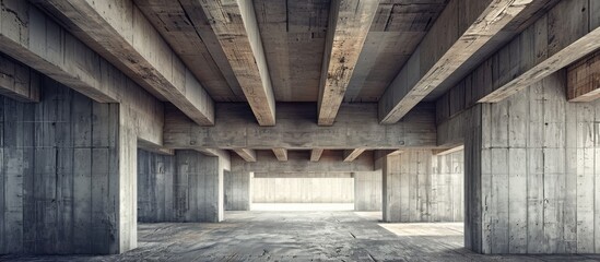 Aufkleber - Concrete construction concept shown in a column under the ceiling with a copy space image