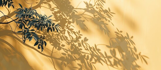 Poster - Paper card with a tree shadow in sunlight ideal for showcasing designs features copy space image