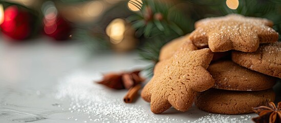 Poster - Homemade ginger cookies with a copy space image