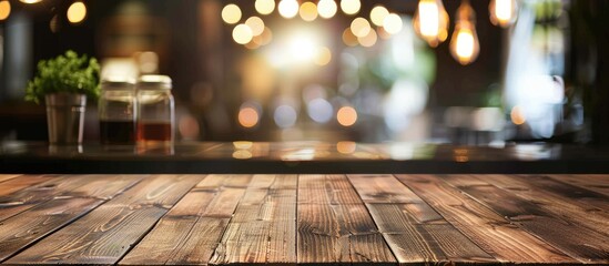 Aufkleber - Blurry restaurant background with table top copy space image