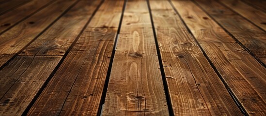 Aufkleber - Background of brown wooden textured flooring with copy space image