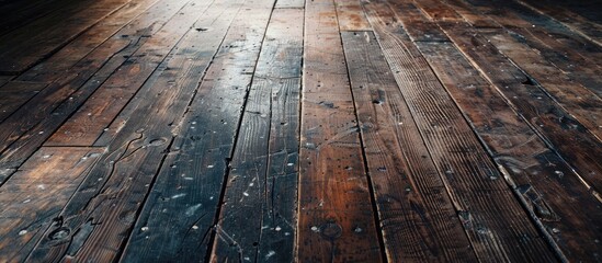 Aufkleber - Worn out floor with visible marks ideal for background in photos needing a copy space image