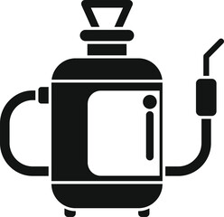 Poster - black and white icon of a gas welding machine generating heat for metalwork