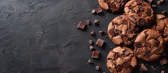 Aufkleber - Delicious chocolate cookies with a copy space image