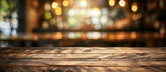 Aufkleber - Blurry restaurant background with table top copy space image