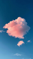 Sticker - Pink cloud in a deep blue sky