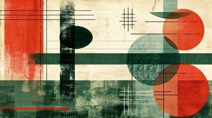 Aufkleber - Clean rugby sevens field with geometric goalposts and oval ball shapes in bright red and green tones Stock Photo with copy space