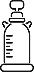 Poster - Line art icon of laboratory glassware with scale, used for chemical experiments