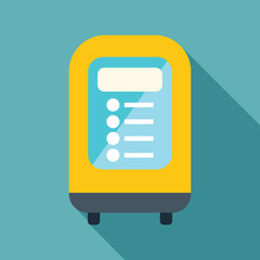 Poster - Yellow payment terminal accepting contactless payments from a bank card