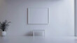 © Fauzan - White Empty Frame in Solid Color Studio Scene – Mockup Concept.