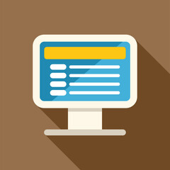 Poster - flat design computer monitor icon concept illustrating scheduling, organization and planning
