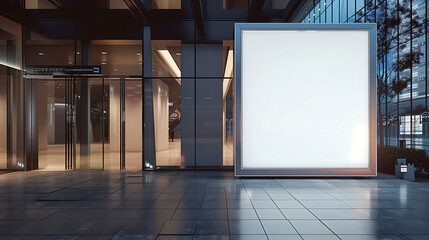 Poster - Large blank signboard mockup at a shopping mall entrance