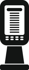 Poster - sleek and modern digital terminal is showing information on its screen and allowing user input throu