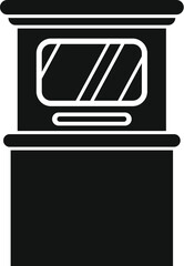 Aufkleber - black and white silhouette icon of a self ordering interactive kiosk simplifying the ordering proces