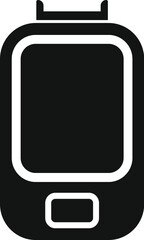 Sticker - Simple black and white icon of a smart watch, highlighting its sleek design and modern features