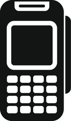 Poster - Black silhouette icon of a pos terminal accepting contactless payment
