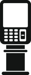 Aufkleber - simple bold black and white icon of a digital information kiosk providing assistance