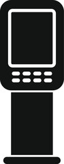 Aufkleber - black glyph icon of a digital terminal standing on a pillar showing a blank screen