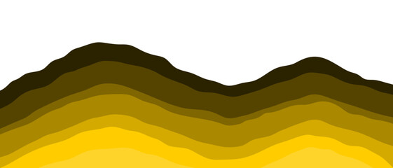 Canvas Print - Yellow bedded sedimentary mountain. Rock folding cross section.