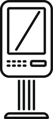 Aufkleber - line icon of an information kiosk with a blank screen, providing information and enabling user inter