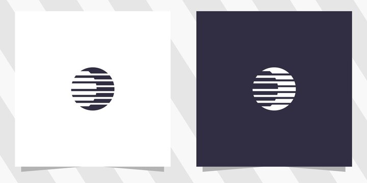 half moon with line logo design